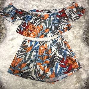 Two piece off the shoulder romper